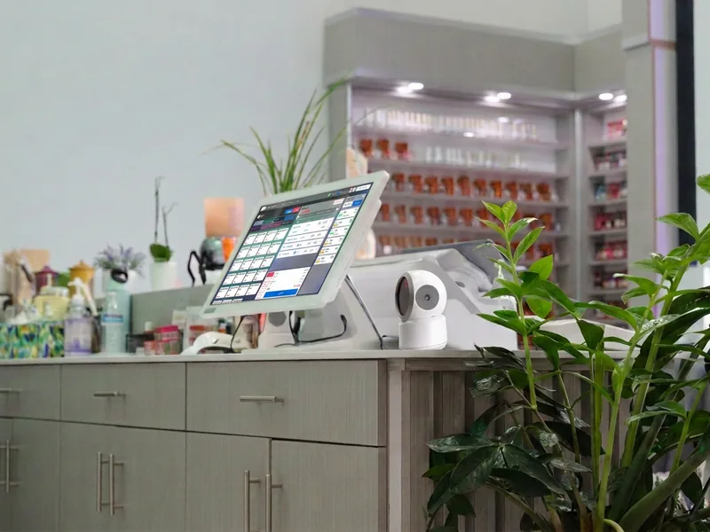 Barcode Scanners at a nail salon front desk